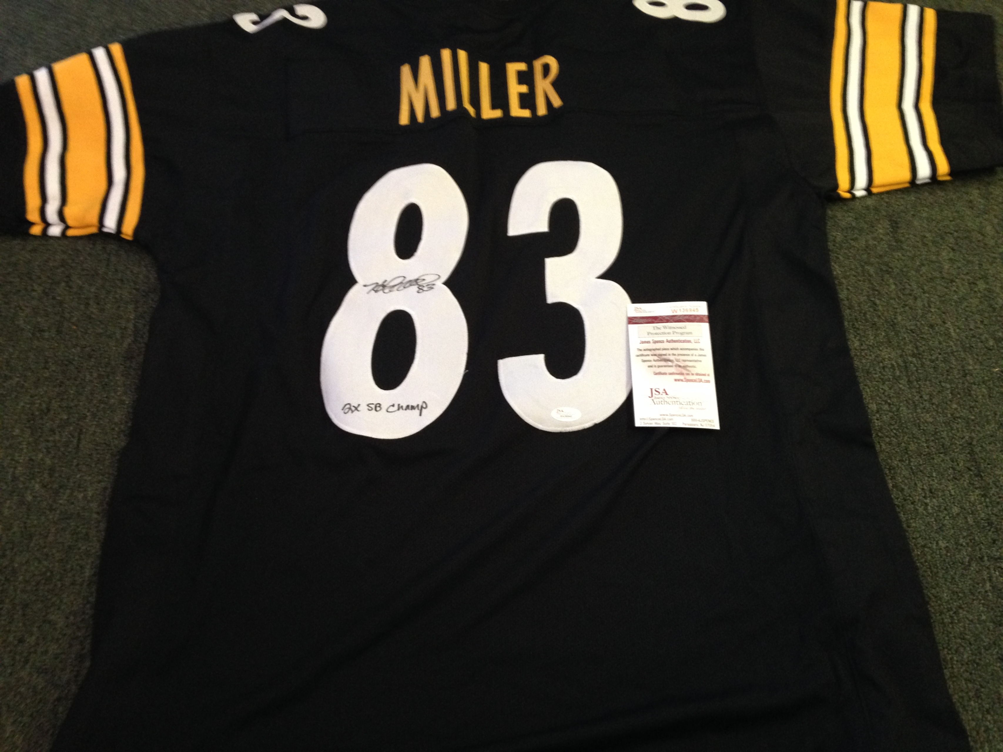 heath miller signed jersey
